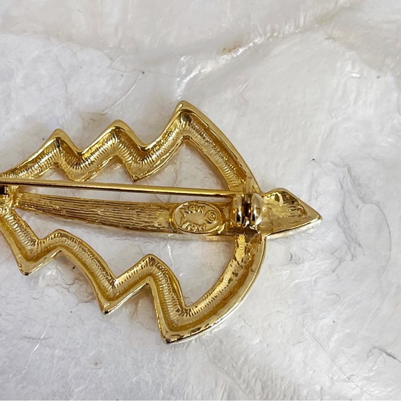 Vintage Modern Gold Tone Crystal Christmas Tree Brooch - Picture 8 of 9